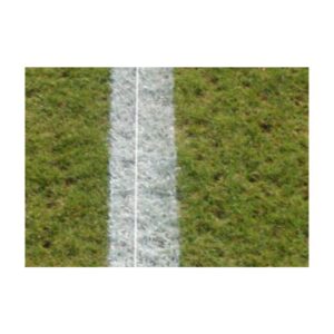 White durable athletic field lines even after thinned with water.
