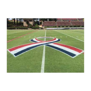 Patriotic ribbon stencil field paint.