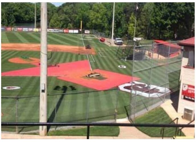 High School Softball Baseball Athletic Field Paint Custom Field Logo Stencils.