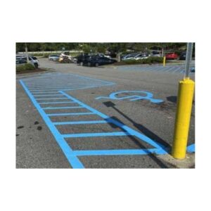 Painting Handicap Signs With Instant Dry Traffic Parking Lot Paint.