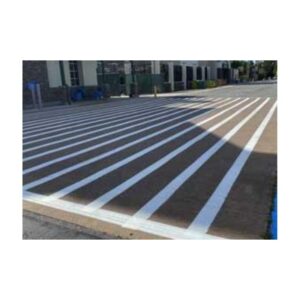 Painting Shopping Center Cross Walks White Yellow Instant Dry Paint.