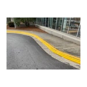 Curved Road Or Ramp With Yellow Curb Markings