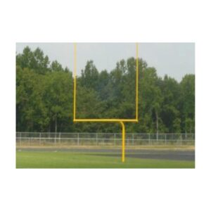 Yellow Metal Goal Post On Sports Field With Green Background