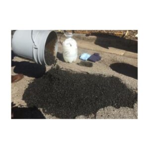 Pour asphalt cold patch repair.