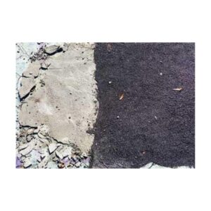 Concrete Patch Pot Hole Breaking Apart That Was Not Painted Coated With Overlay.