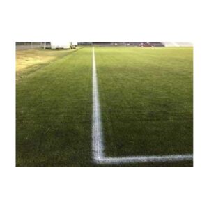 Paint permanent soccer field line of synthetic grass artificial turf athletic fields.