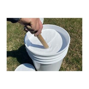 Mixing Athletic Field Striping White Paint Before Spray Application.