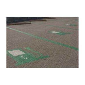 Green-Painted Pavement Indicating Ev Charging Station Zone