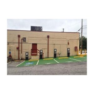 Ev Charging Station With Green Parking Space Coating