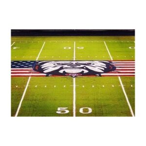 Sports Field With Detailed Midfield Logo Stencil