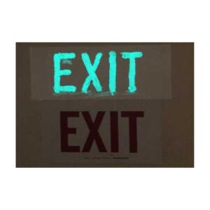 Exit Sign With Green Letters On A Wall