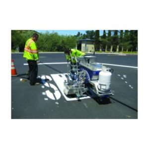 White Thermoplastic Traffic Paint Graco Pro Melt Striping Machine.