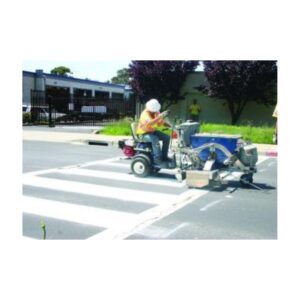 Cross Walk Painted With White Solid Thermoplastic Paint Promelt Graco Machine.