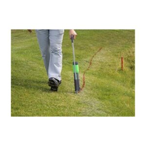 Painting Lines Marking Golf Course Out Of Bounds Yellow Red White Blue