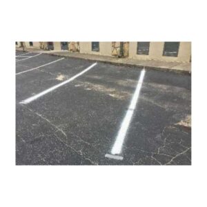 Parking Lot Lines Road Highway Street Expressway Deck Painted With White Reflective Paint.