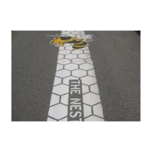 Painting Custom Logos Stencils Mascots Streets Roads.