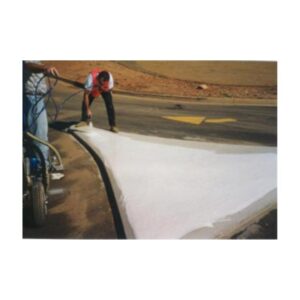 White Coating Applied To Concrete Surface