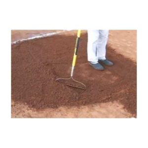 Dry Infield Dirt After Treatment With Water Absorbing Soil Treatment Product Rain Out.