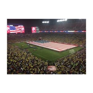 Professional Soccer Field Lines Painted With Robot.
