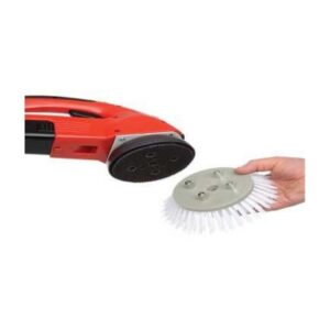 Red Handheld Power Scrubber With Circular Brush Attachment