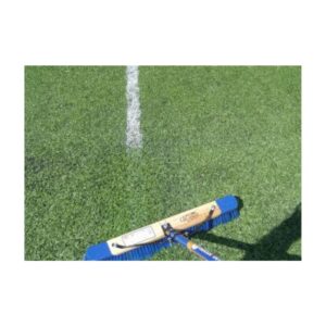 Broom off removable paint chalk lines stripes logo synthetic field turf.