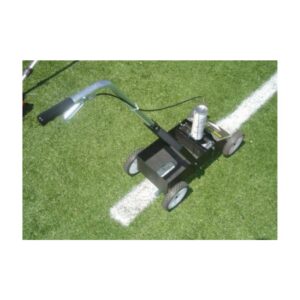 Aerosol spray chalk temporary removable line synthetic field turf.