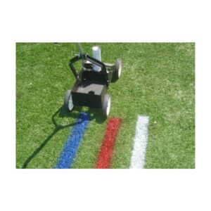 Synthetic turf aerosol spray chalk is available in several bright colors.