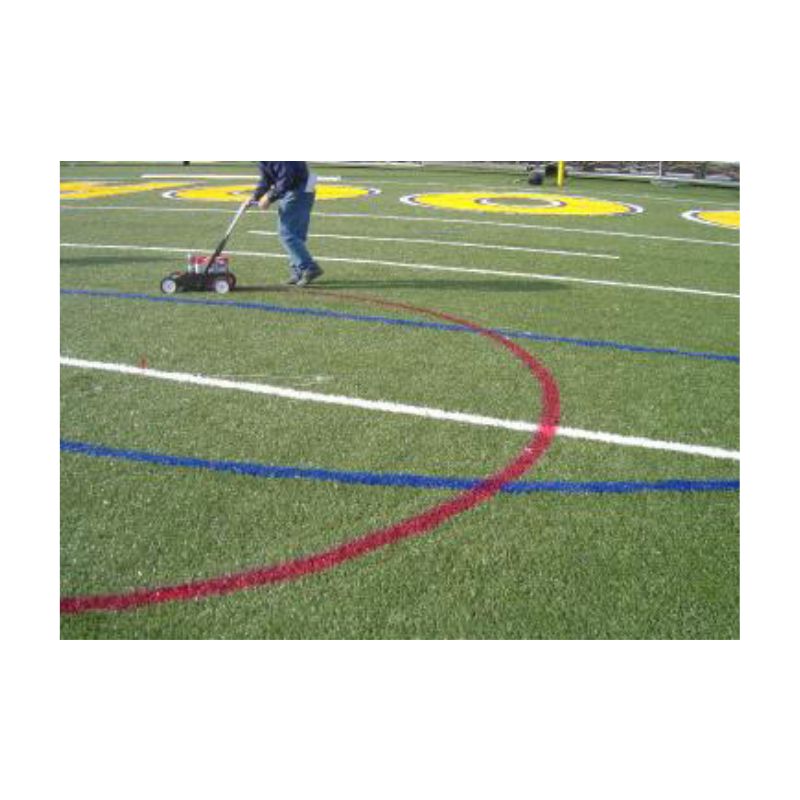 Lacrosse soccer lines synthetic field turf removable temporary line marking.