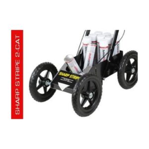 Aerosol can spray machines that sprays two cans at a time.