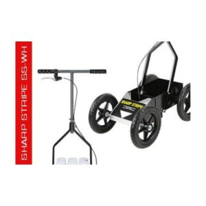 Aerosol can spray machine to paint lines on soccer football baseball fields with a wide handle.