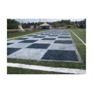 Removable field paints turf synthetic field end zone painting.