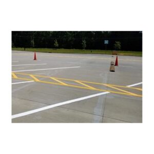 Parking Lot With Traffic Cones Set Up
