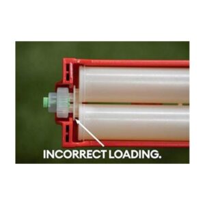 Track Repair Roller Image With Label Indicating Incorrect Loading