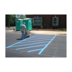 Parking Lot Line Striping Marking Blue Paint.