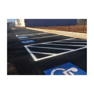Freshly Painted Handicap Parking Space With White Line Borders