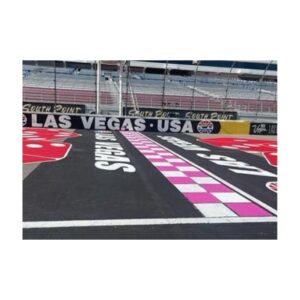 Bright Pink And Black Track Marking At Racing Stadium
