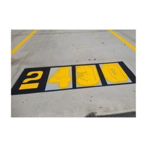 Painted Parking Space Numbers On The Ground