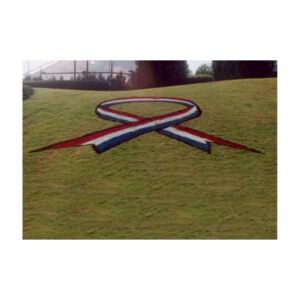 Patriotic Ribbon Stencil Natural Grass.