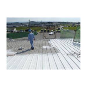 White Heat Reflective Elastomeric Flexible Coating Applied On Metal Roof